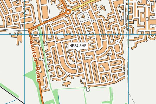 NE34 8HF map - OS VectorMap District (Ordnance Survey)