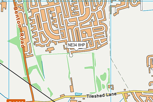 NE34 8HP map - OS VectorMap District (Ordnance Survey)