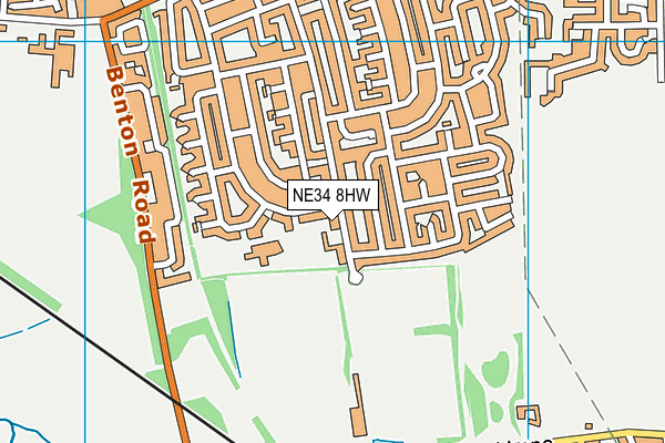 NE34 8HW map - OS VectorMap District (Ordnance Survey)