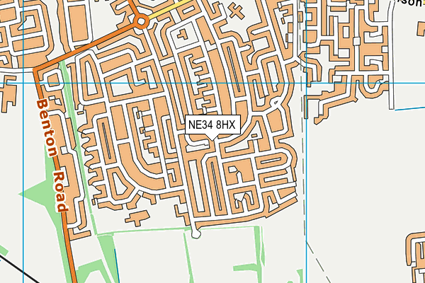 NE34 8HX map - OS VectorMap District (Ordnance Survey)