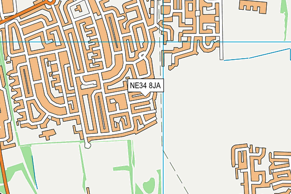 NE34 8JA map - OS VectorMap District (Ordnance Survey)
