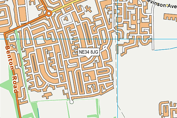 NE34 8JG map - OS VectorMap District (Ordnance Survey)