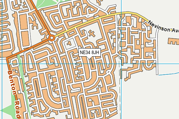 NE34 8JH map - OS VectorMap District (Ordnance Survey)