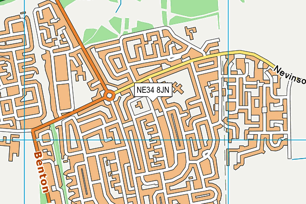 NE34 8JN map - OS VectorMap District (Ordnance Survey)