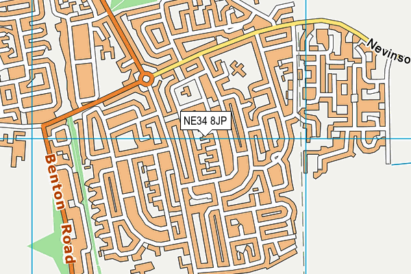 NE34 8JP map - OS VectorMap District (Ordnance Survey)