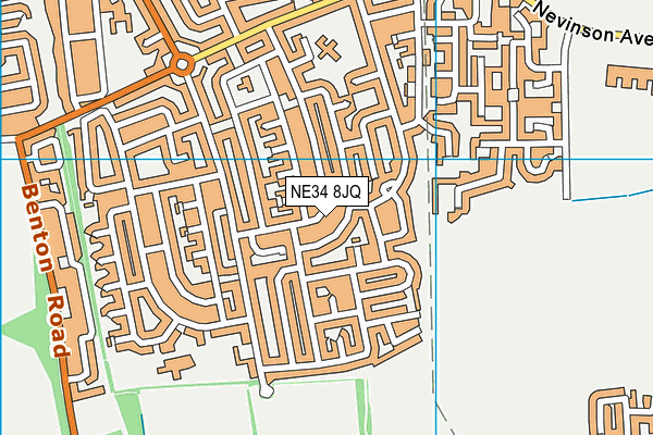 NE34 8JQ map - OS VectorMap District (Ordnance Survey)