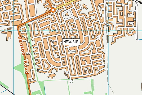 NE34 8JR map - OS VectorMap District (Ordnance Survey)