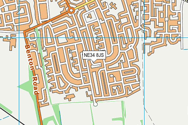 NE34 8JS map - OS VectorMap District (Ordnance Survey)