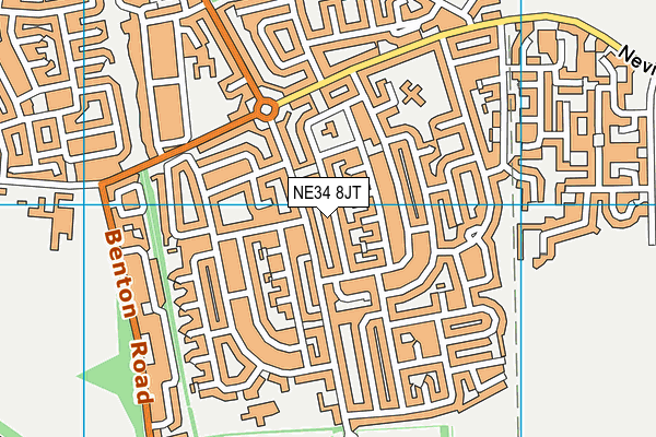 NE34 8JT map - OS VectorMap District (Ordnance Survey)