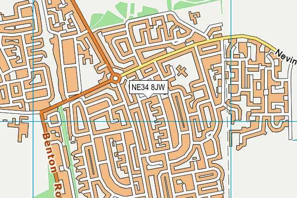 NE34 8JW map - OS VectorMap District (Ordnance Survey)