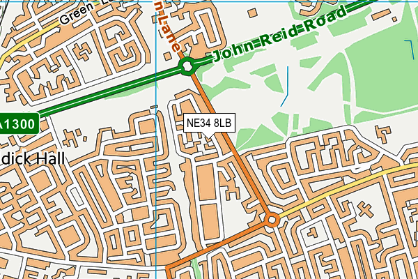NE34 8LB map - OS VectorMap District (Ordnance Survey)