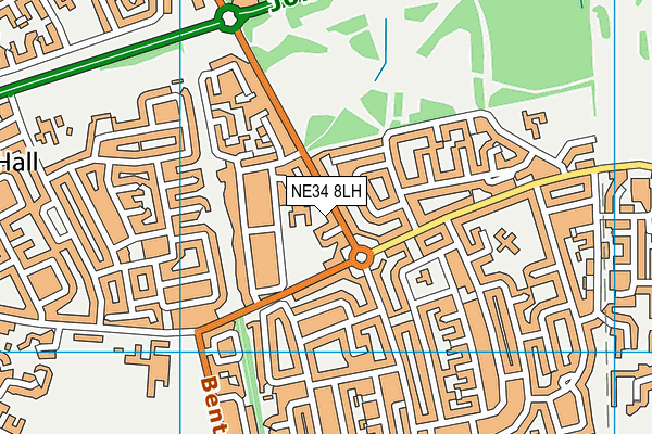 NE34 8LH map - OS VectorMap District (Ordnance Survey)