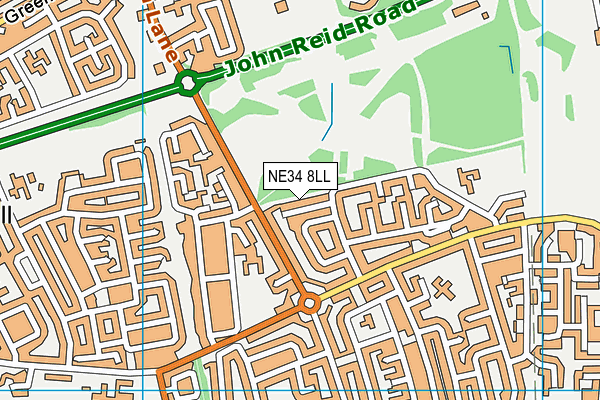 NE34 8LL map - OS VectorMap District (Ordnance Survey)