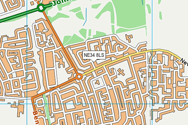 NE34 8LS map - OS VectorMap District (Ordnance Survey)