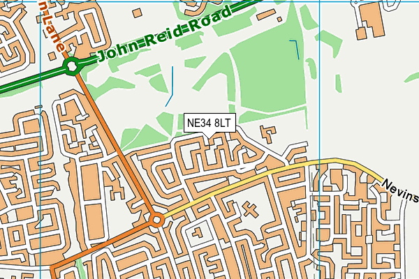 NE34 8LT map - OS VectorMap District (Ordnance Survey)