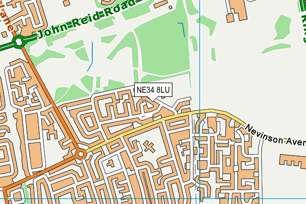NE34 8LU map - OS VectorMap District (Ordnance Survey)