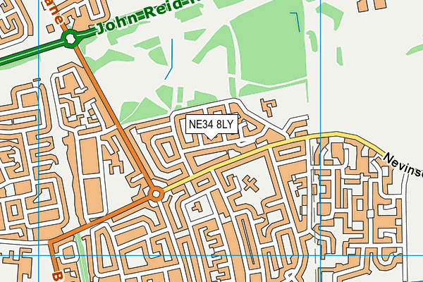NE34 8LY map - OS VectorMap District (Ordnance Survey)