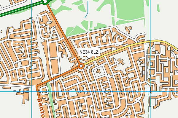 NE34 8LZ map - OS VectorMap District (Ordnance Survey)