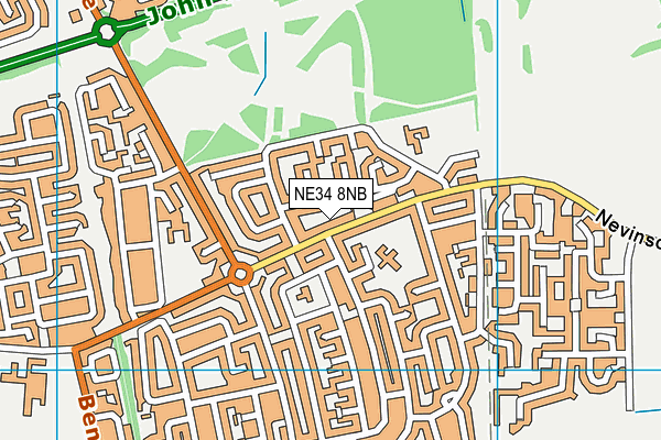 NE34 8NB map - OS VectorMap District (Ordnance Survey)