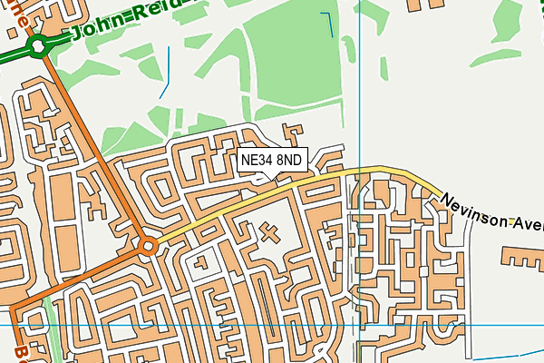 NE34 8ND map - OS VectorMap District (Ordnance Survey)