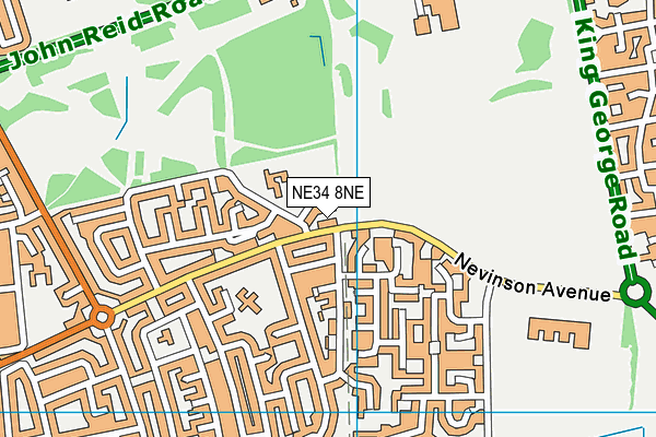 NE34 8NE map - OS VectorMap District (Ordnance Survey)