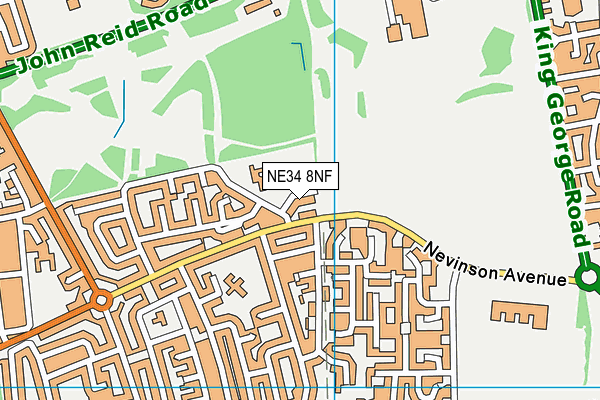 NE34 8NF map - OS VectorMap District (Ordnance Survey)