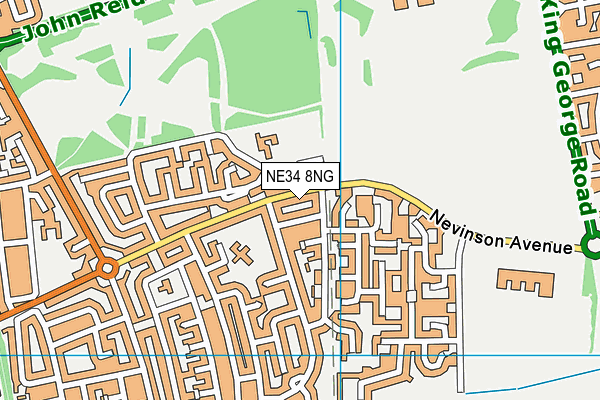 NE34 8NG map - OS VectorMap District (Ordnance Survey)