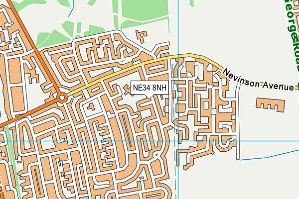 NE34 8NH map - OS VectorMap District (Ordnance Survey)