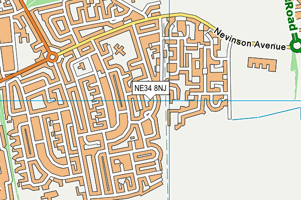 NE34 8NJ map - OS VectorMap District (Ordnance Survey)