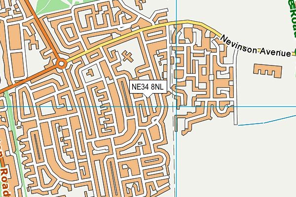 NE34 8NL map - OS VectorMap District (Ordnance Survey)