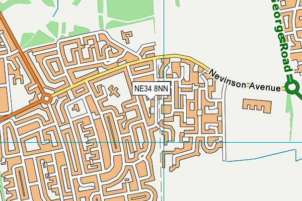NE34 8NN map - OS VectorMap District (Ordnance Survey)