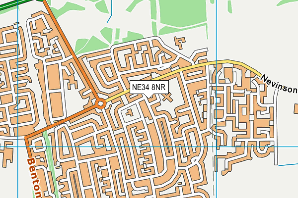 NE34 8NR map - OS VectorMap District (Ordnance Survey)