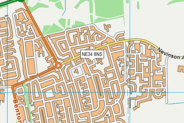 NE34 8NS map - OS VectorMap District (Ordnance Survey)