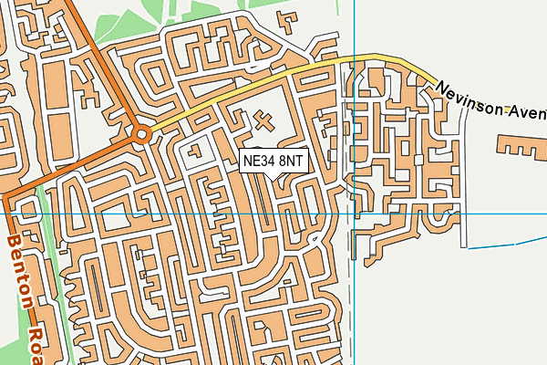 NE34 8NT map - OS VectorMap District (Ordnance Survey)