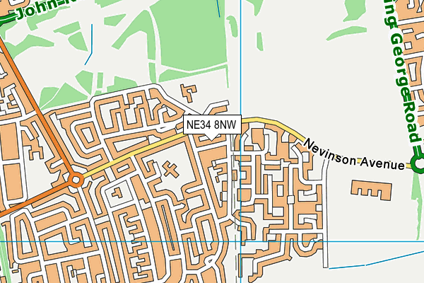 NE34 8NW map - OS VectorMap District (Ordnance Survey)