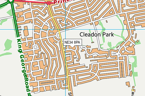 NE34 8PA map - OS VectorMap District (Ordnance Survey)