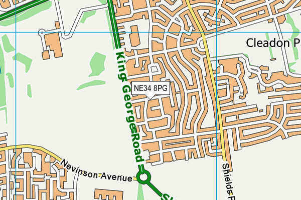 NE34 8PG map - OS VectorMap District (Ordnance Survey)