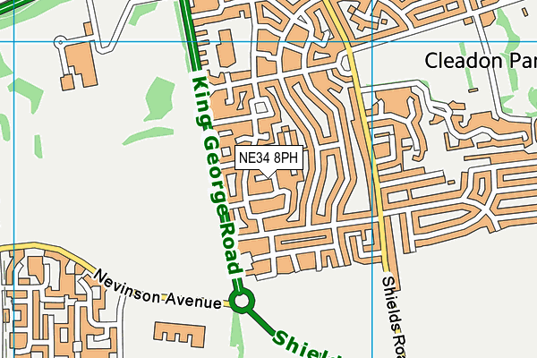 NE34 8PH map - OS VectorMap District (Ordnance Survey)