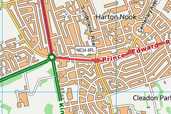 NE34 8PL map - OS VectorMap District (Ordnance Survey)