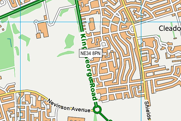 NE34 8PN map - OS VectorMap District (Ordnance Survey)