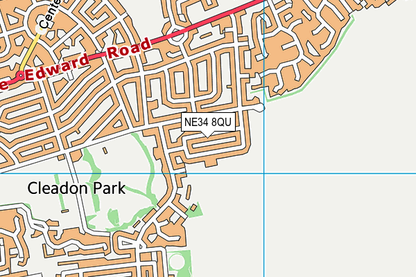 NE34 8QU map - OS VectorMap District (Ordnance Survey)