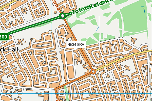 NE34 8RA map - OS VectorMap District (Ordnance Survey)