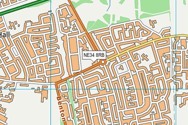 NE34 8RB map - OS VectorMap District (Ordnance Survey)