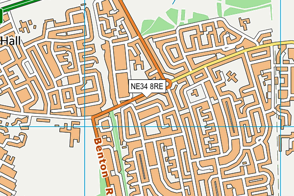 NE34 8RE map - OS VectorMap District (Ordnance Survey)