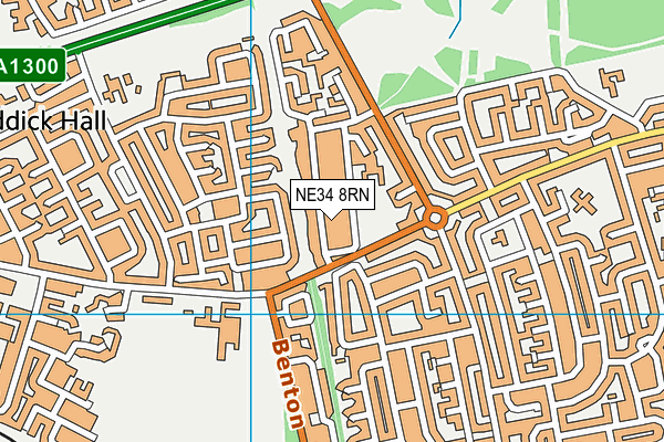 NE34 8RN map - OS VectorMap District (Ordnance Survey)