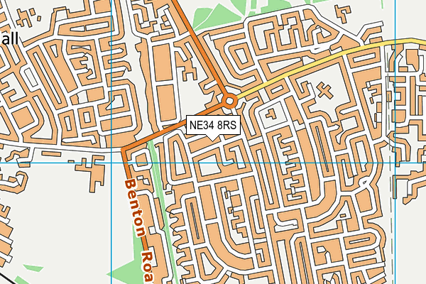 NE34 8RS map - OS VectorMap District (Ordnance Survey)