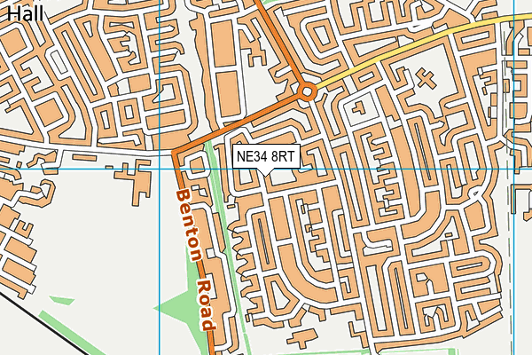 NE34 8RT map - OS VectorMap District (Ordnance Survey)