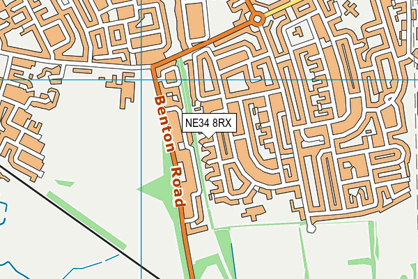 NE34 8RX map - OS VectorMap District (Ordnance Survey)