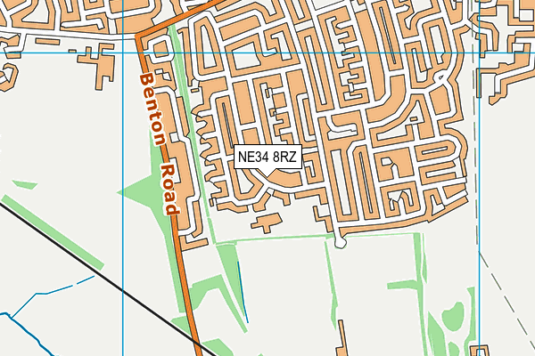 NE34 8RZ map - OS VectorMap District (Ordnance Survey)
