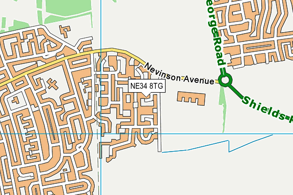 NE34 8TG map - OS VectorMap District (Ordnance Survey)